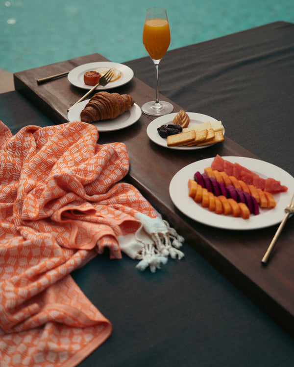Modern Love Pure Cotton Bath Towel In Sicilian Orange