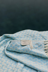 Silent Ripple Pure Cotton Bath & Beach Towel In Powder Blue