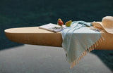Silent Ripple Pure Cotton Hand Towel In Powder Blue