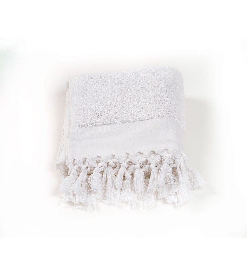 Plush & Bare Hand Towel In White