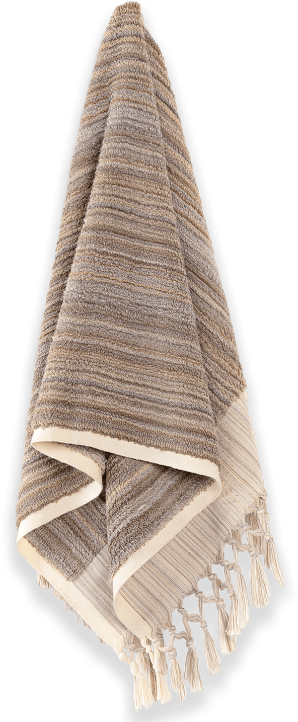 Earth Lines Hand Towel In Tan