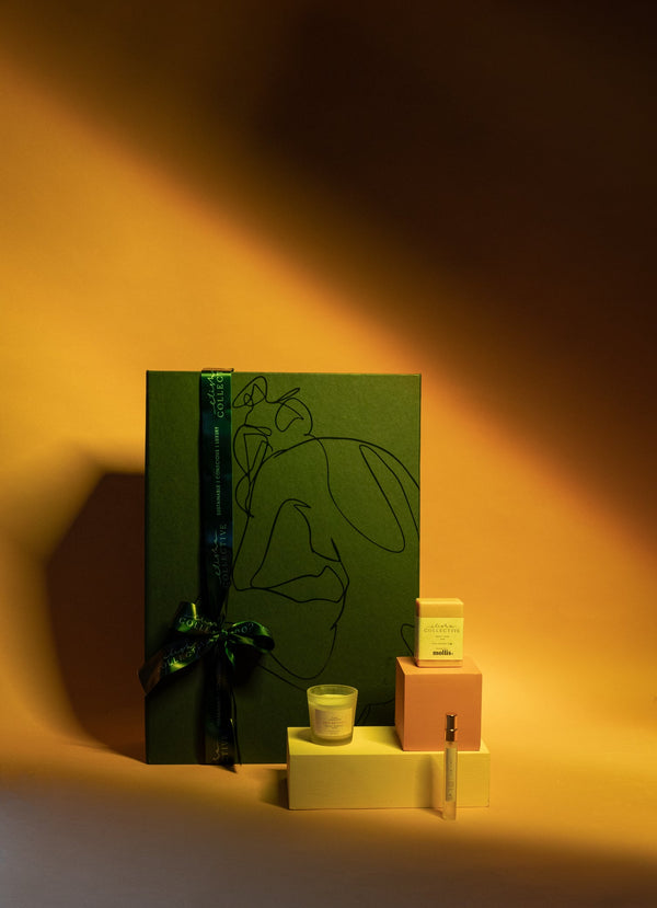 Ultra Plush Bath Indulgence Gift Hamper- Ecru Towels, Candle, Soap & Towel Perfume