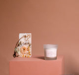 Bathing Ritual Gift Hamper- Plush & Bare Towel White, Japanese Cherry Blossom Scented Candle, Lavender Vanilla Wax Tablet, Basil Sambac Towel Perfume